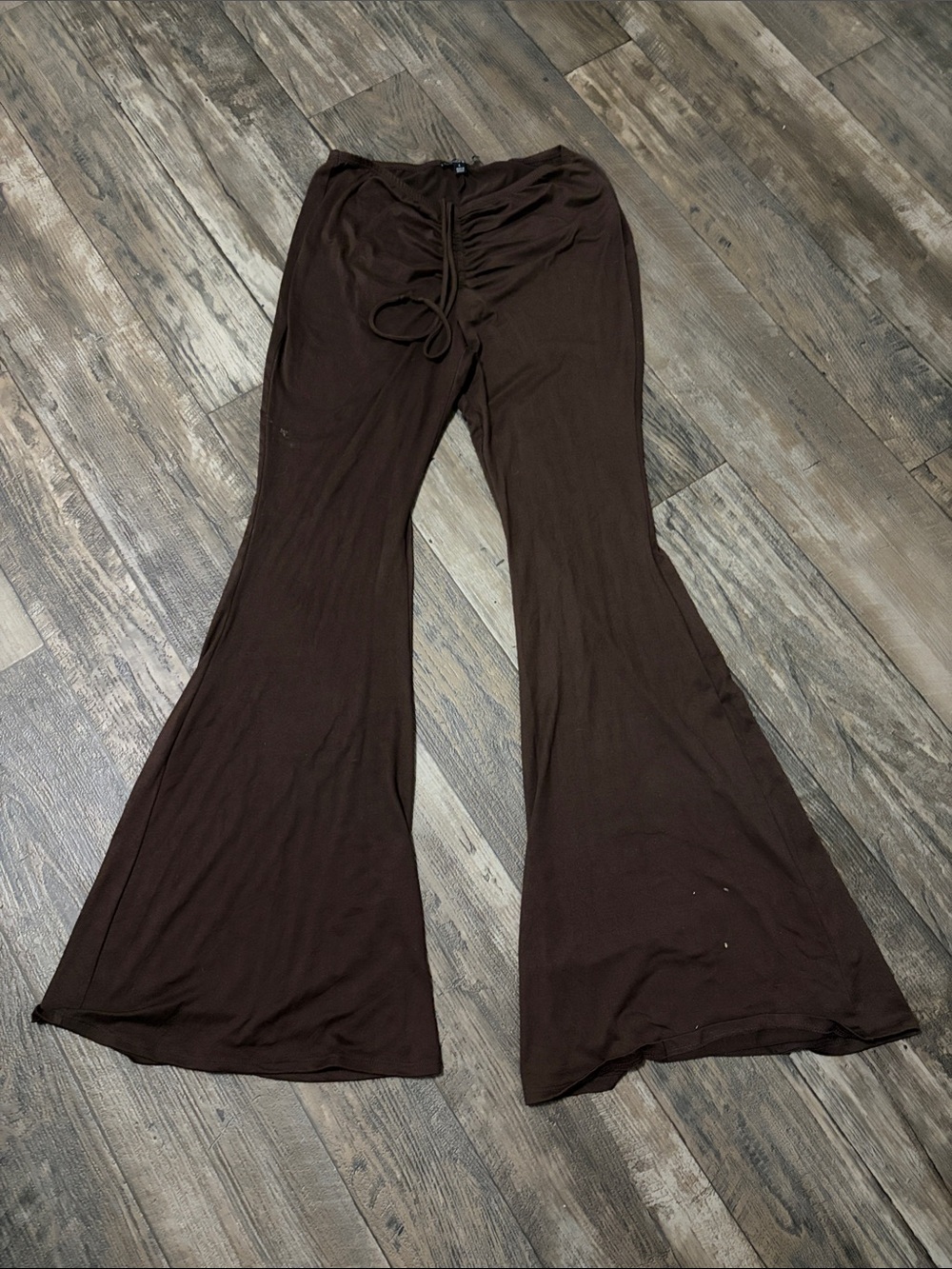 Fashion Nova Chocolate Brown Flared Drawstring Pants